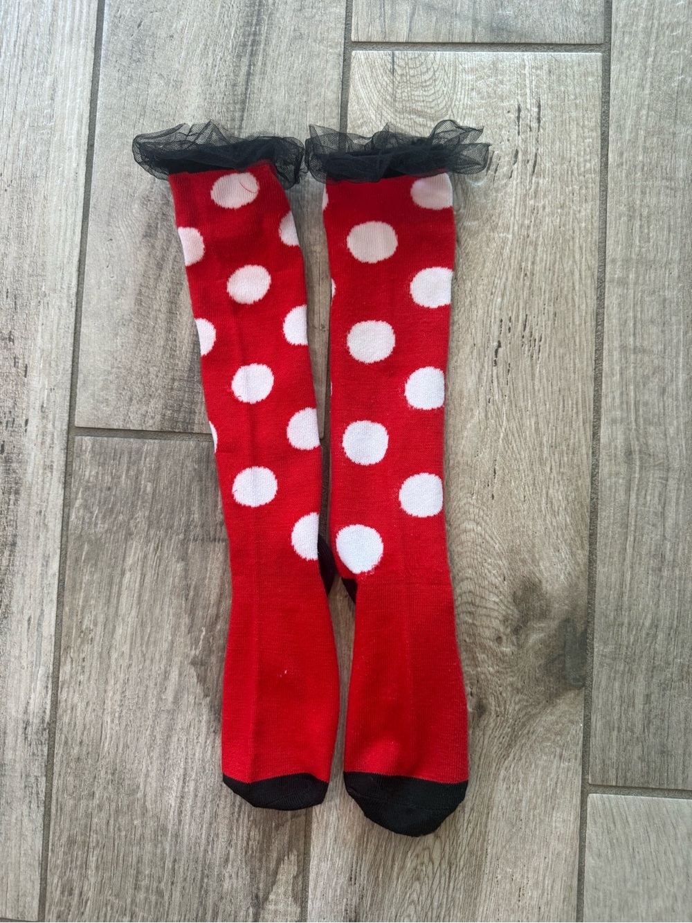 Disney Minnie Mouse Knee-High Socks with Black Ruffle Trim